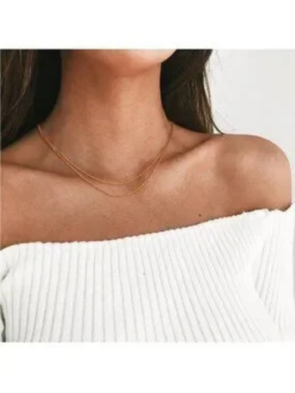 GOLD 14k Gold Plated Dainty Beaded Layered Necklace